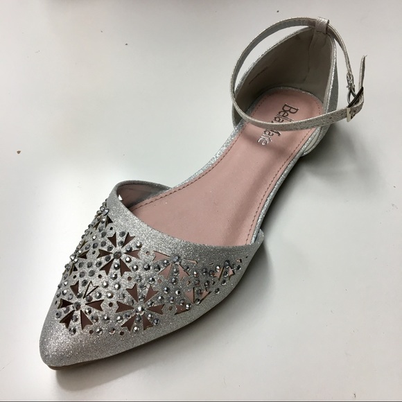 Silver glitter pointed toe flat - Picture 3 of 4