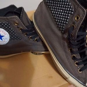 Grey Studded Chuck Taylor Converse High Tops