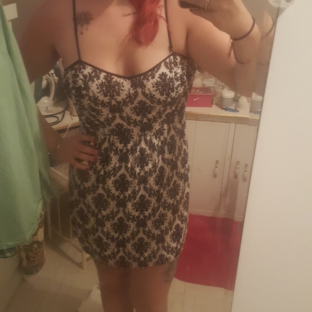 Black and white floral summer dress