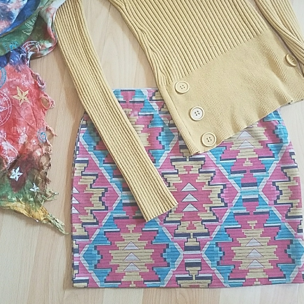 Nollie Aztec print skirt
