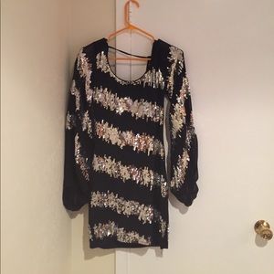 Arden B Black Sequence Mini Dress