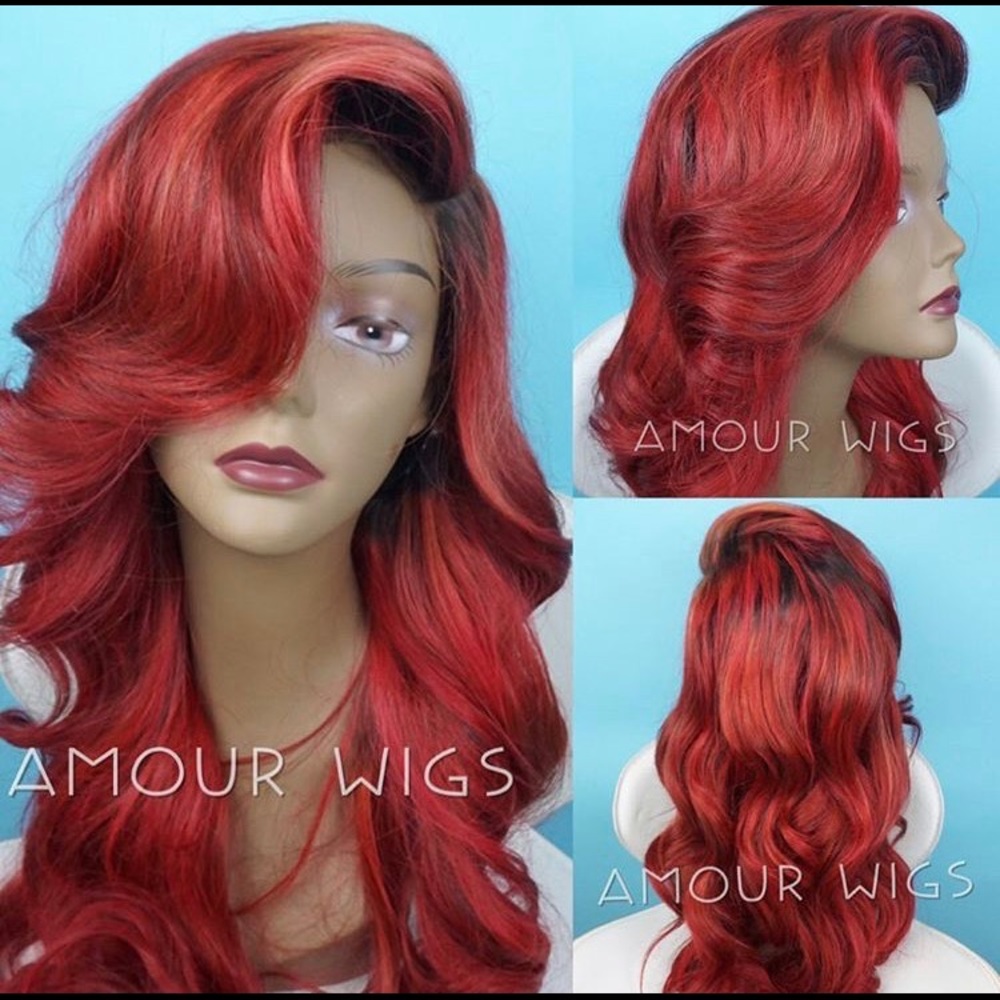 Wine Ombré Lace Front Wig