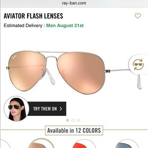 Ray Ban Aviator "flash lenses" sunglasses