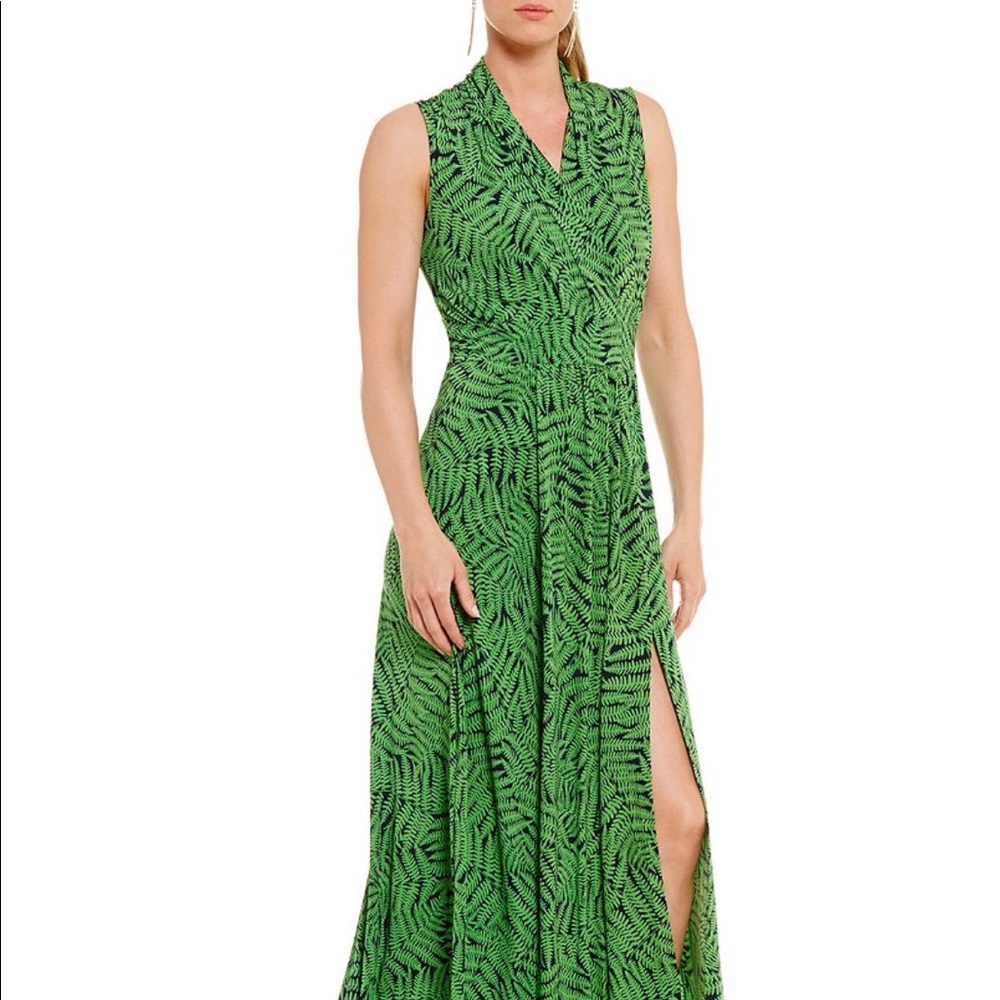 MICHAEL Michael Kors Faux Wrap Slit Maxi Dress