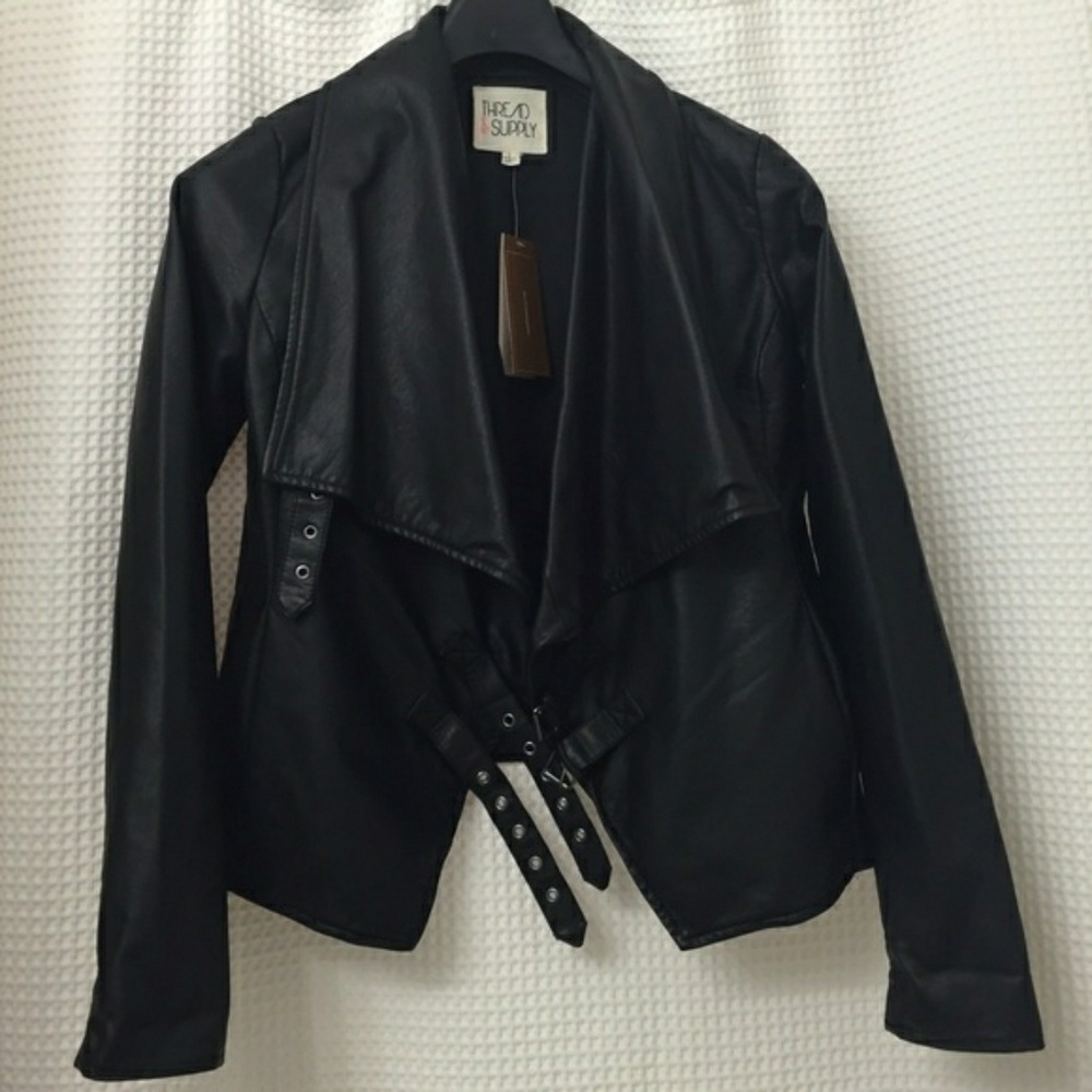 Leather jacket with stretch