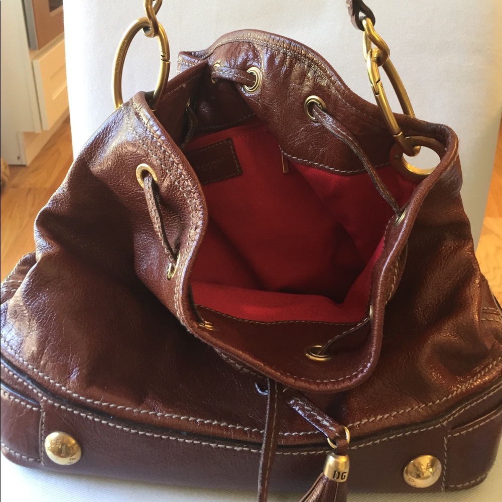 Dolce & Gabbana Tan Leather Bucket Bag.