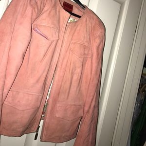 Pink suede MOTO jacket COLE HAAN