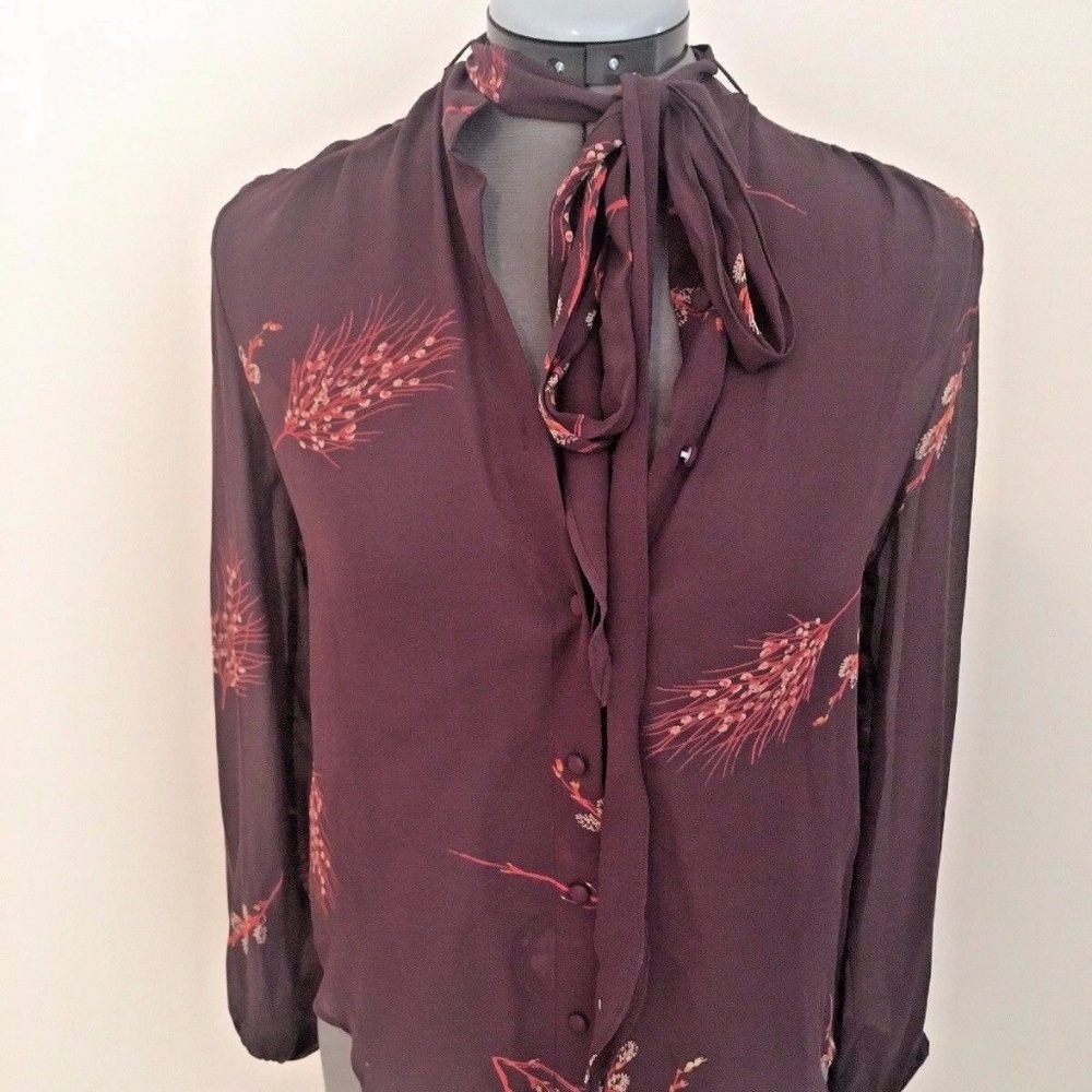 Anthropologie Blouse Eggplant Purple Small S NWOT