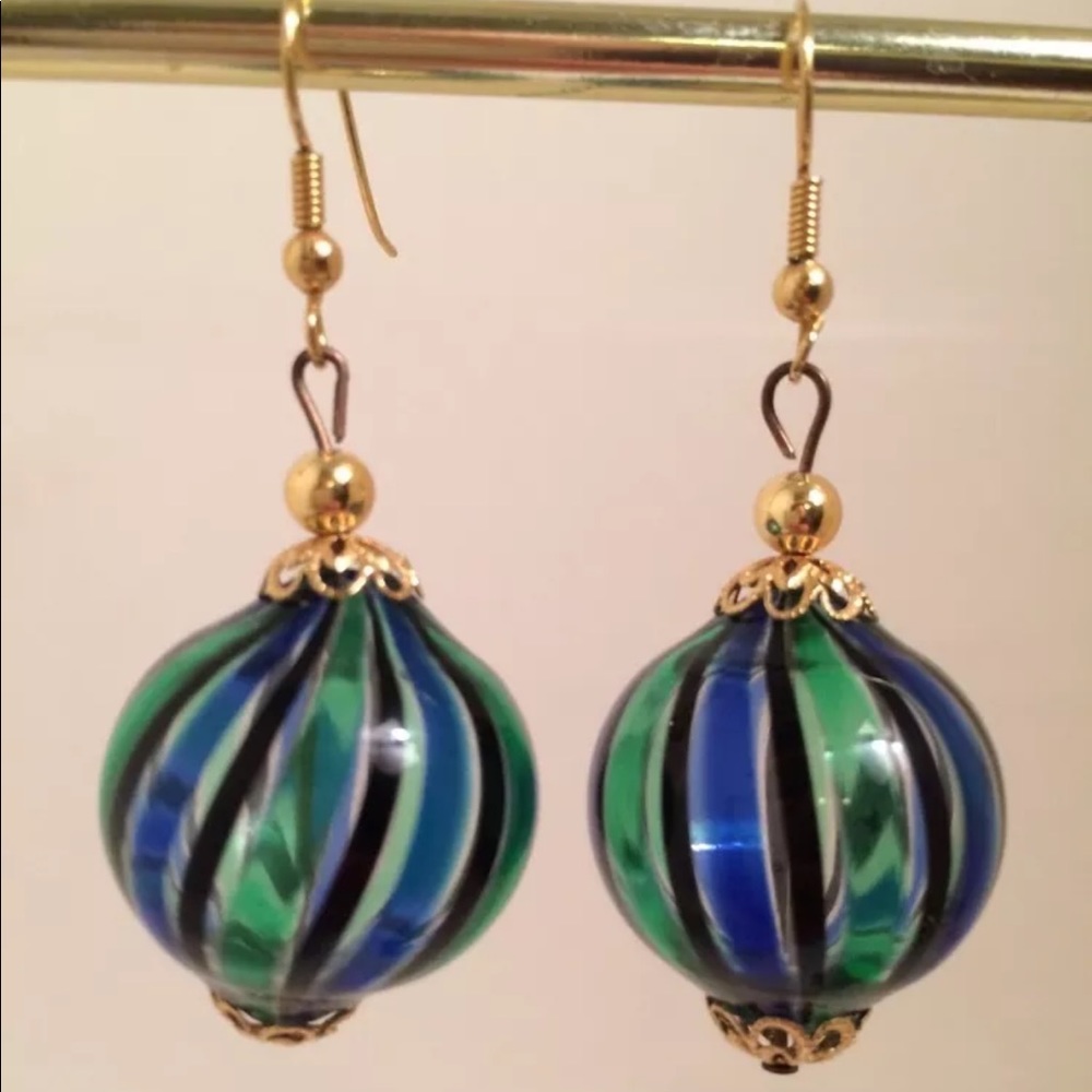 New Multi Color Murano Venetian Glass Earrings
