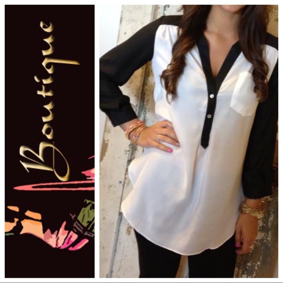 Ellison Tops - SALE FINAL NWOT boutique black/white top