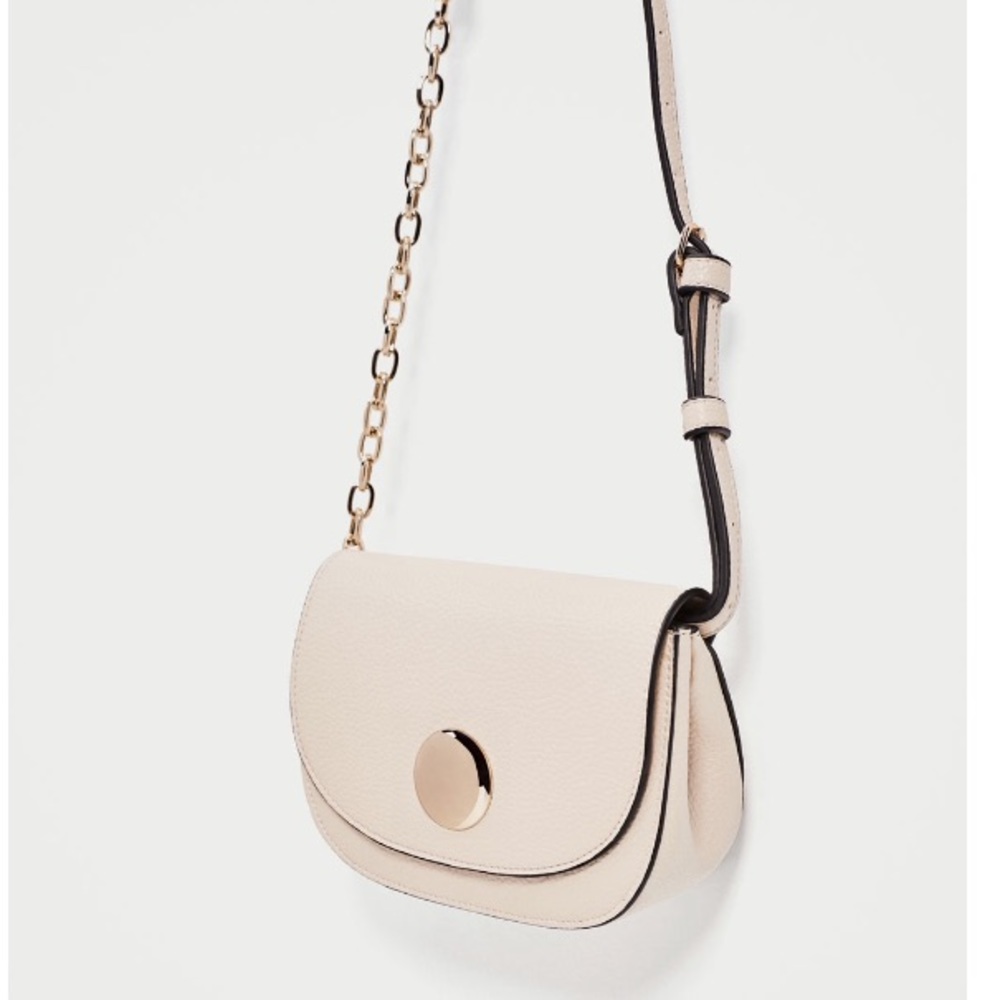 ZARA CROSS BODY BAG W GOLD CHAIN AND HARDWARE NWT
