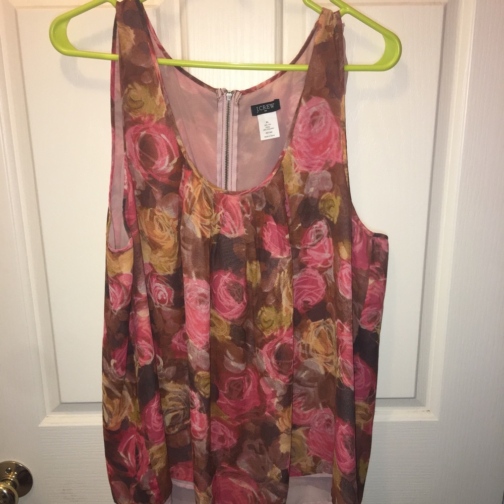 J.Crew Floral dressy tank top XL