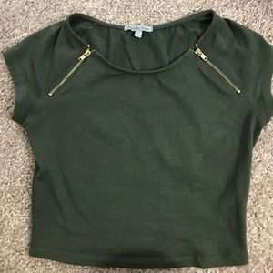 Olive green Crop top