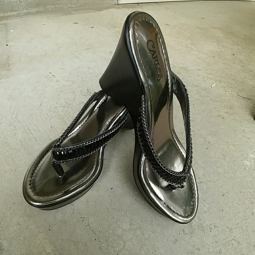 Carlos Santana thong wedge sandals