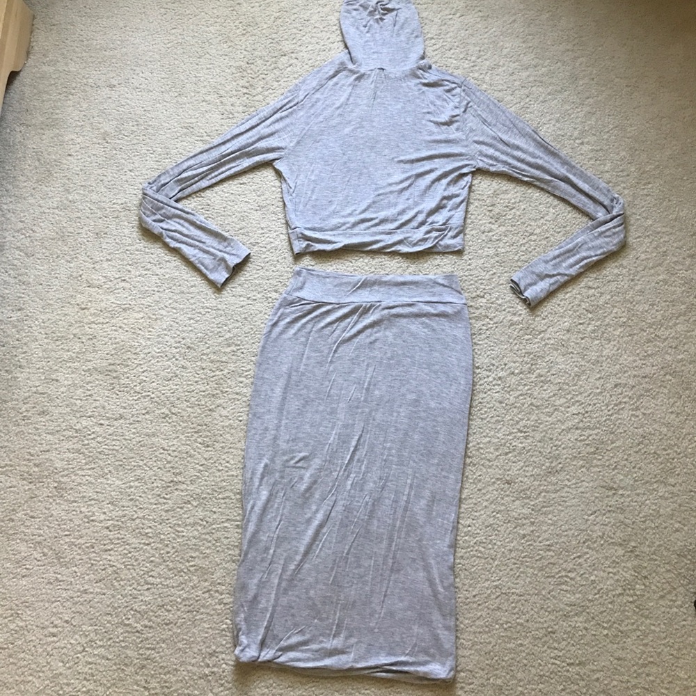 Light grey/ turtle neck two piece set