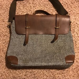 Anthropologie Jesslyn Blake Tweed Messenger Bag