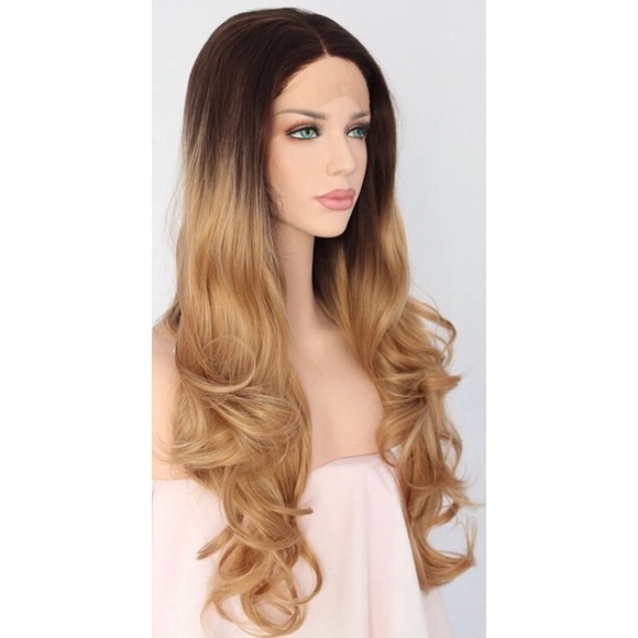 Body Wave Dark Brown Roots Ombre Lace Front Wig - Picture 5 of 6