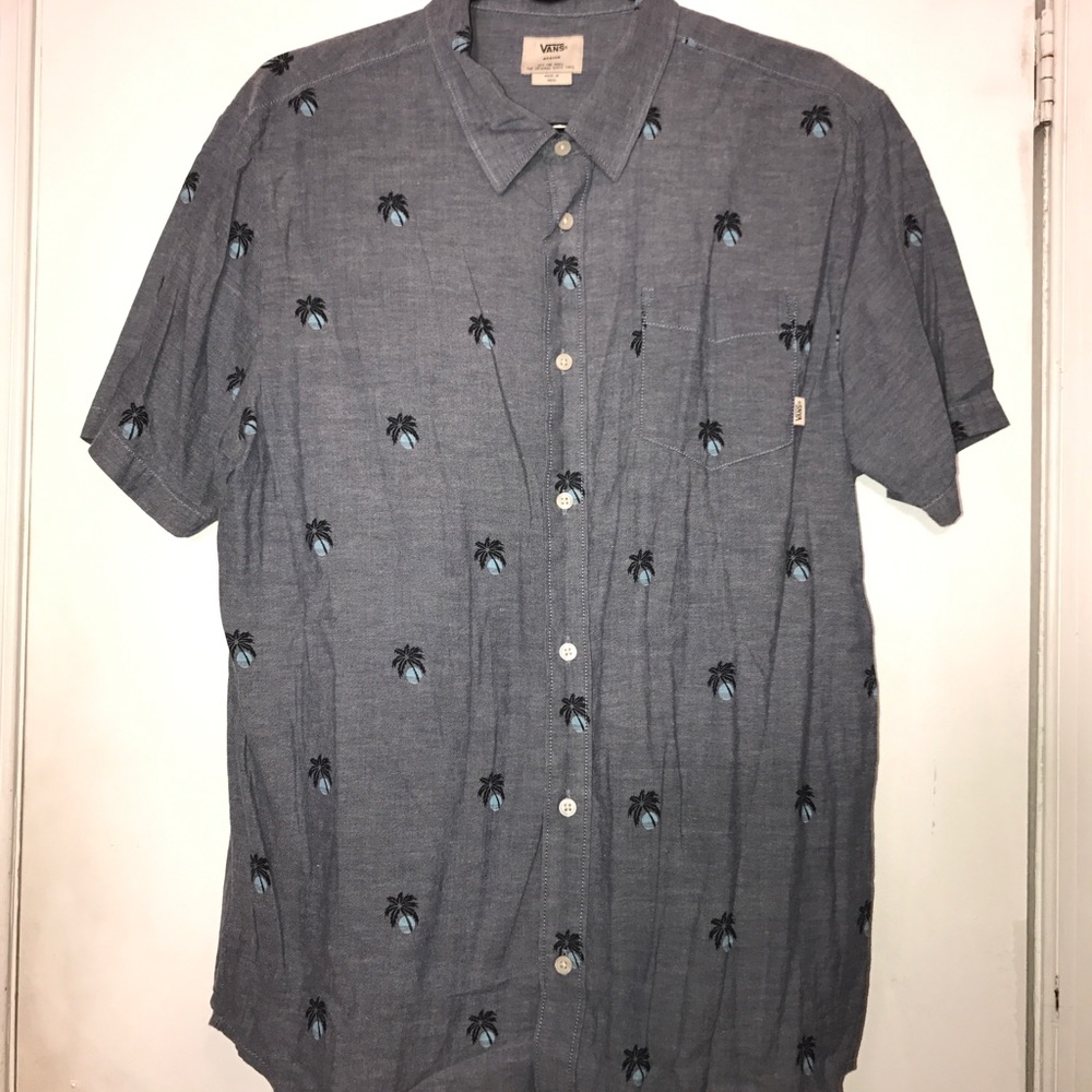 Vans Short Sleeved Button Up (Light Blue) Size M