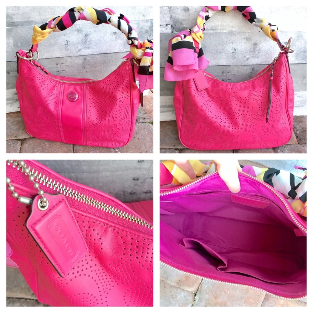 COACH-Perforated signature C in Watermelon - Picture 2 of 5