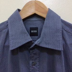 Gray Hugo Boss Designer Dress Shirt