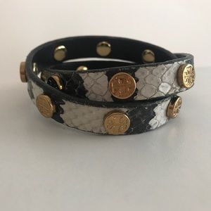 Tory Burch DOUBLE-WRAP LOGO STUD BRACELET