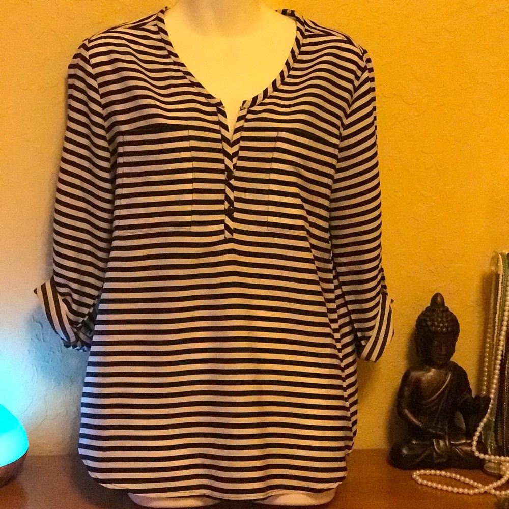 Black and white blouse