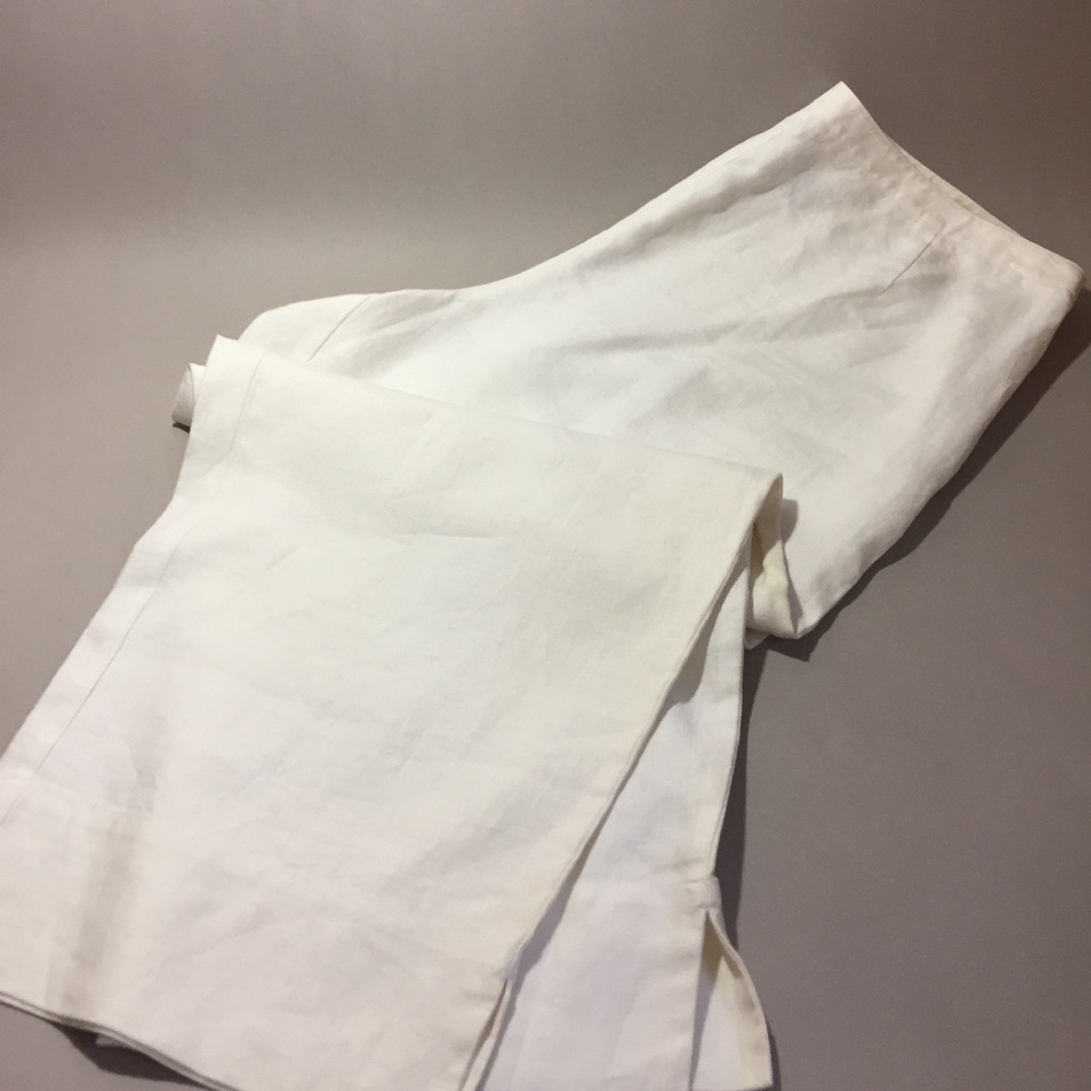 100% Linen Straight Leg Cropped Pants New with Tag