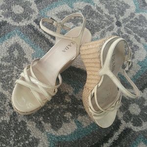 Prada ivory wedges