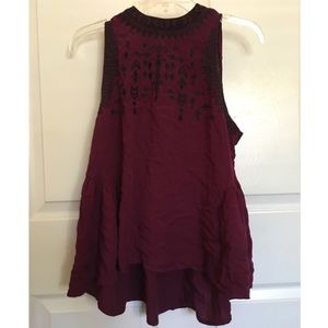 maroon blouse