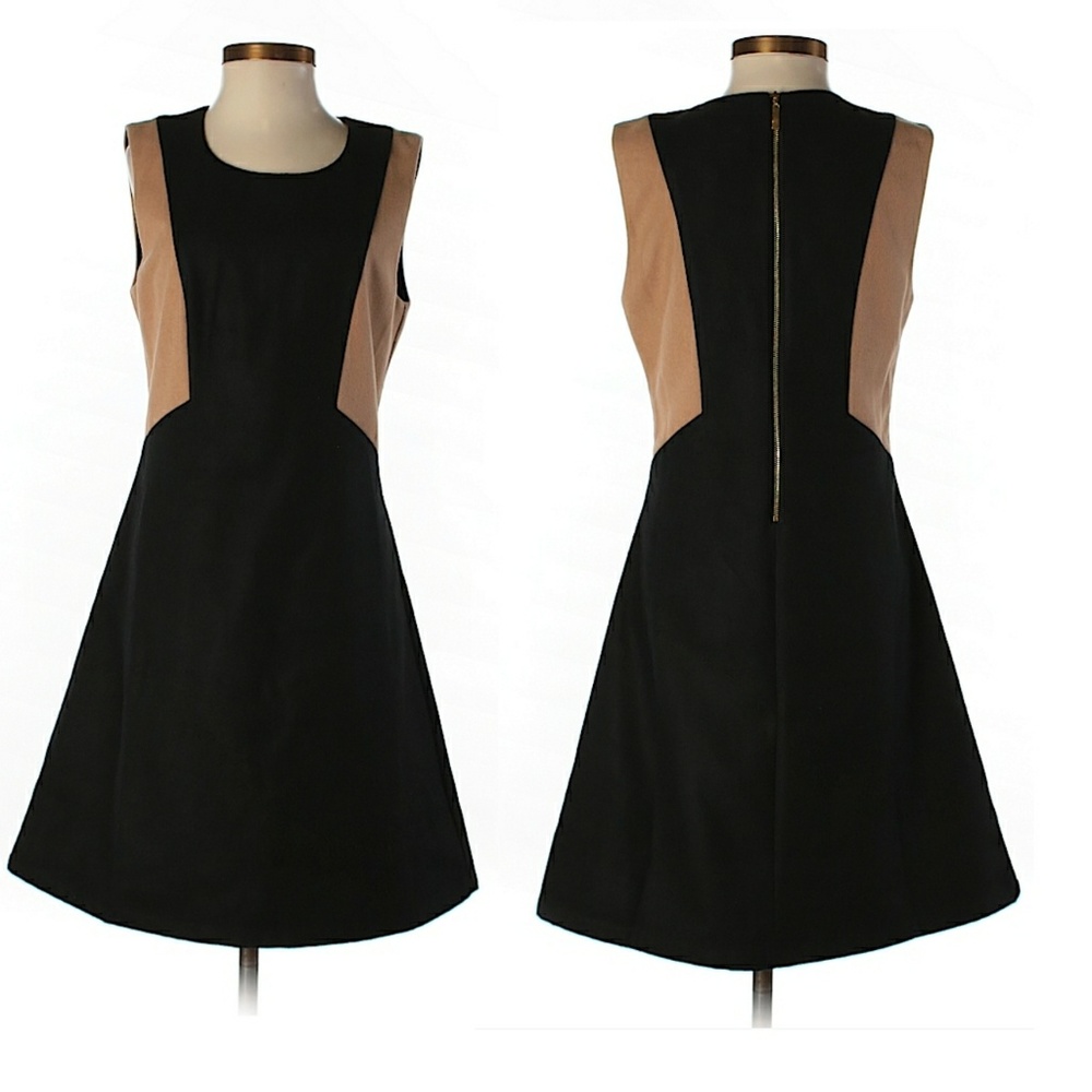 Black & Tan Fit & Flare Dress