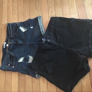 2 pair stretch denim shorts