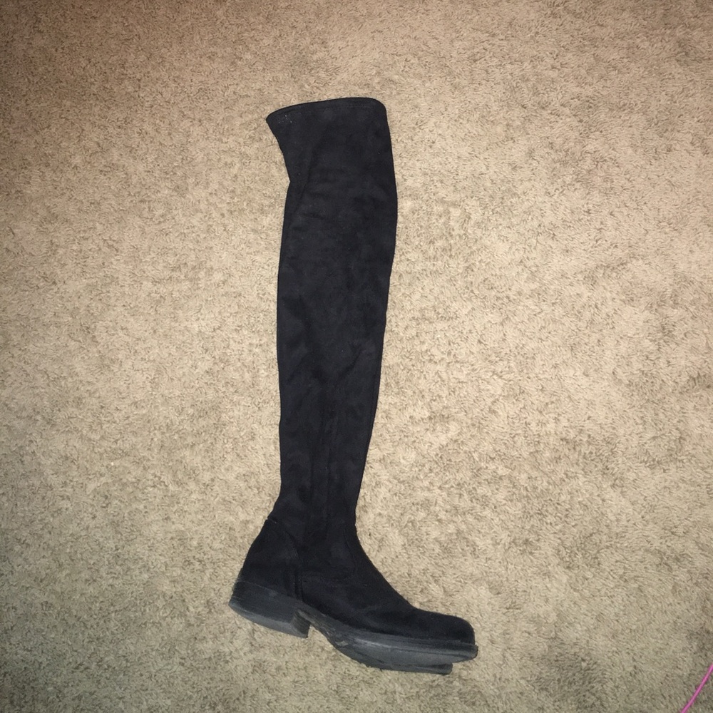 Black knee high boots