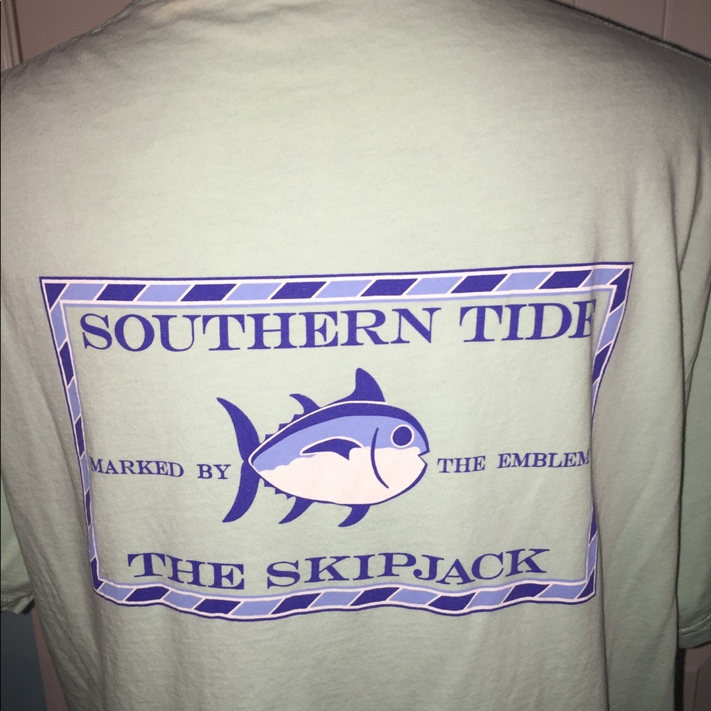 Mint green Southern Tide logo tee