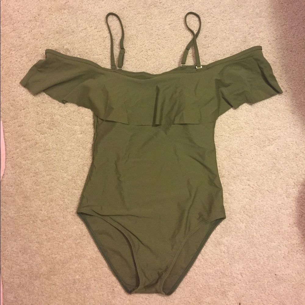 Off the Shoulder One-Piece Swimsuit- NEVER WORN