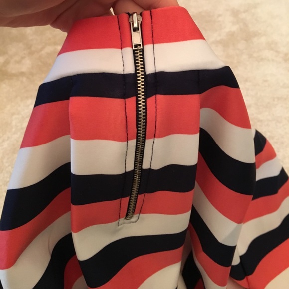 Pink, blue and white striped skater skirt - Picture 6 of 6