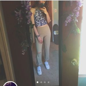 Vintage high waisted nude trousers