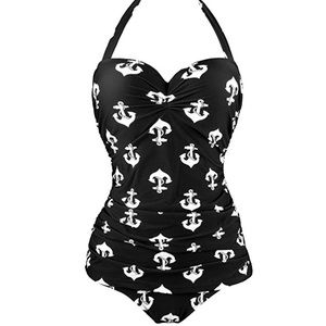 Black vintage anchor swimsuit