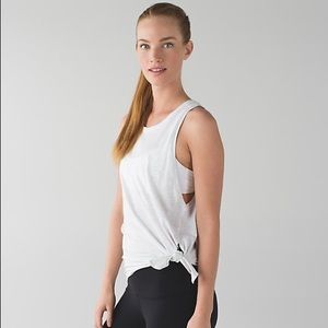 Lululemon heather white/cream tie and go tank