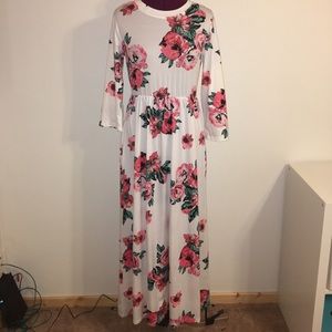 White long floral dress