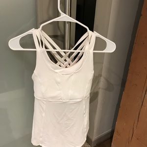 Re-list. White Lululemon tank size 2