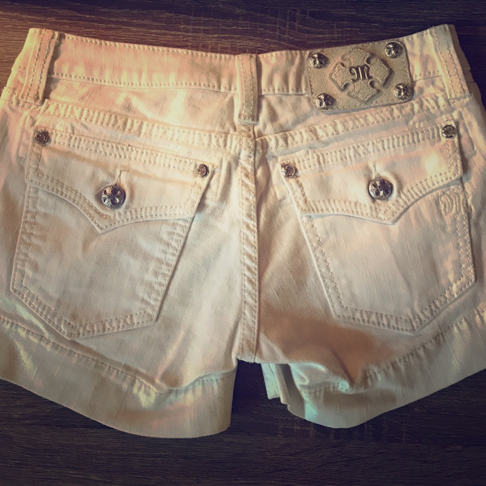 White Miss Me Shorts