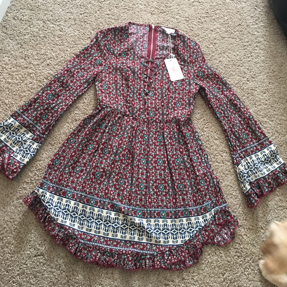 L'Atiste Flower Long Sleeve Dress Size S