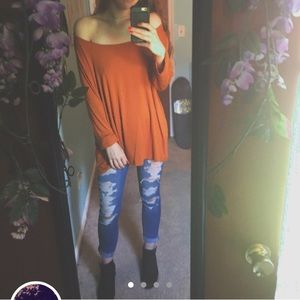 Soft orange tunic top