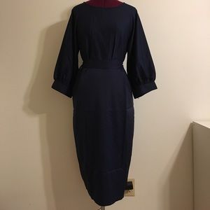 Navy long-sleeve dress NWOT