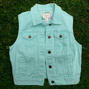Forever 21 Aqua Jean Vest