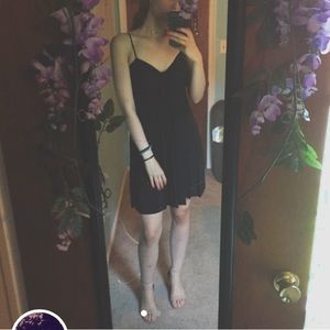 Vintage black pleated dress