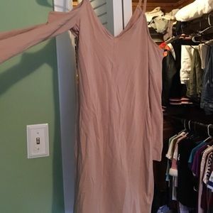 H&M off shoulder nude dress