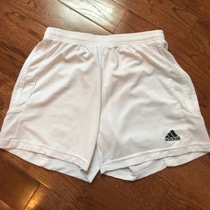All white soccer shorts