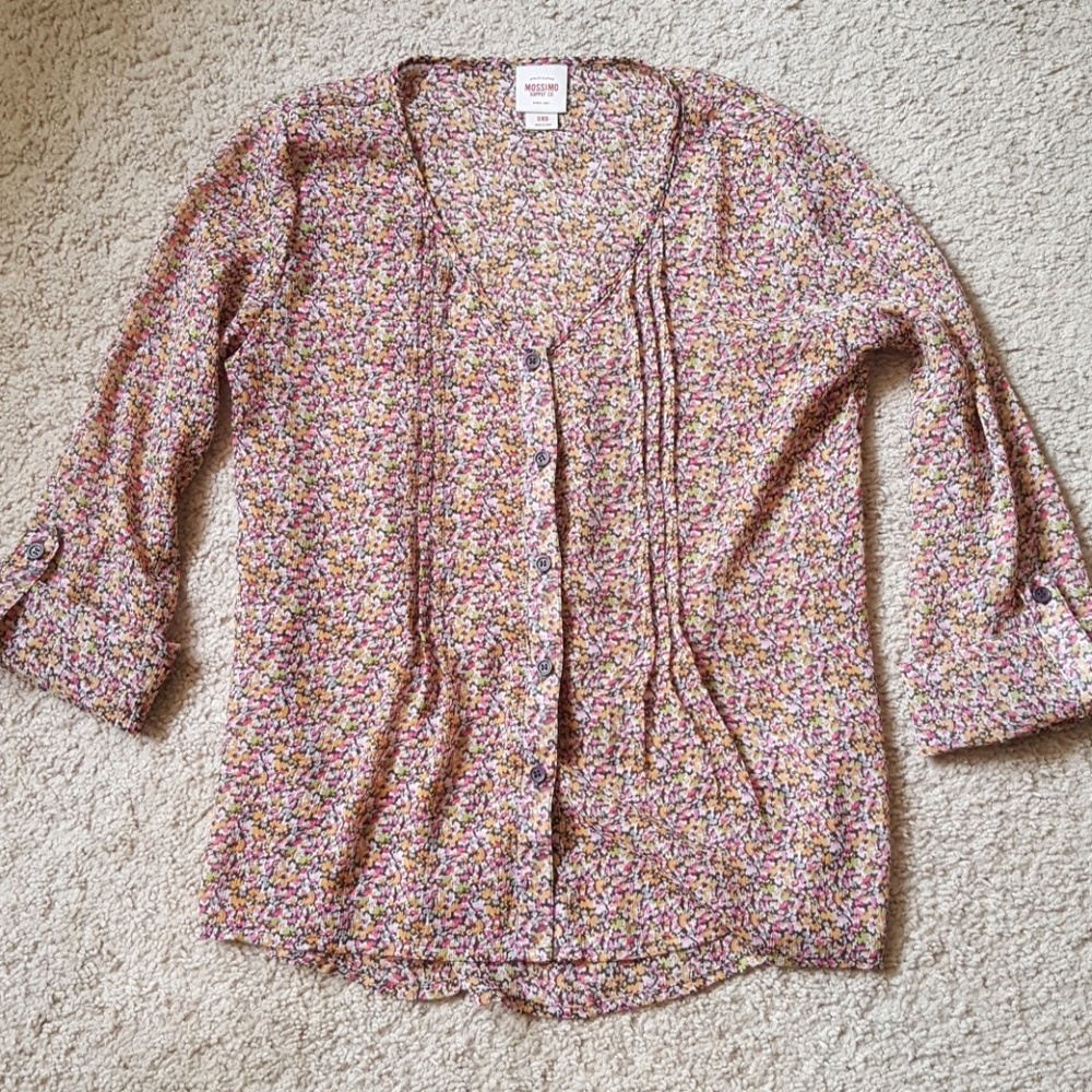 Mossimo Floral Print Tunic w/ Button Detail