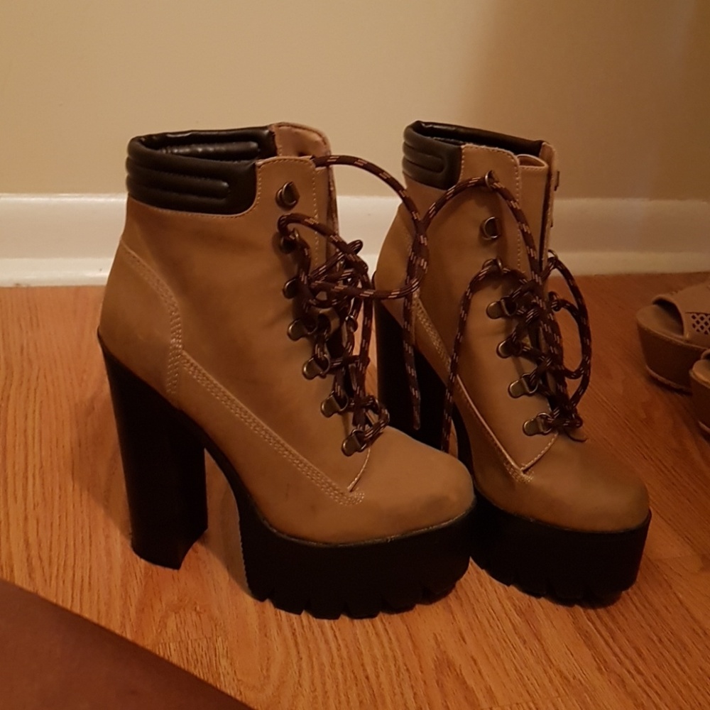 lug platform timberland style boots